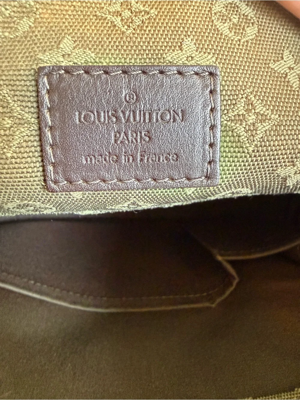 Louis Vuitton VI0074 Besace Mary Kate Olive Green & Brown Leather Crossbody Bag